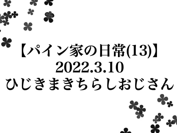 【パイン家の日常(13)】
2022.3.10
ひじきまきちらしおじさん